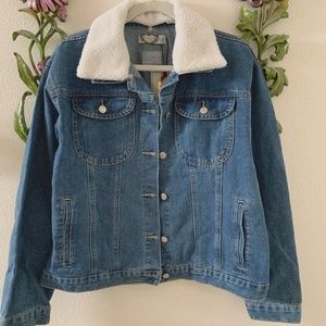 Fur Collared Jean Jacket - Denim Blue